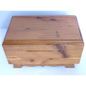 Vintage Handmade Cedar Wood Keepsake or Trinket Box